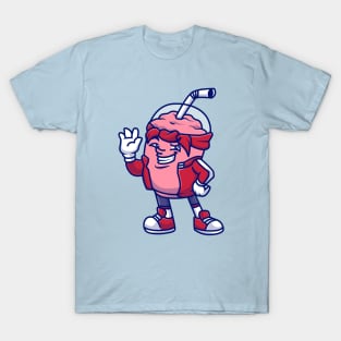 Cute Cool Milkshake Cartoon T-Shirt